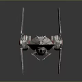 Futuristic Red And White Sci Fi Spaceship Model With Detailed Wings And Engines