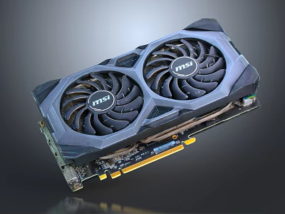 MSI Graphics Card With Dual Fans High Performance Cooling For Gaming PC 3d model