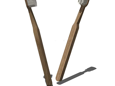 Natural Wooden Toothbrushes For Daily Hygiene And Cleaning Needs 3d model