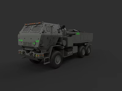 Military Weapon Transport Vehicle Armored Truck With Green Markings 3d model