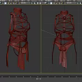 Red Corset Fashion Design With Stylish Crisscross Straps And Lacing Details