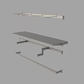 Sturdy Metal Storage Rack With Adjustable Shelves And Vertical Poles 3d model