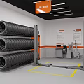 4S Auto Service Center Exterior with Parked Cars and Professional Maintenance Services