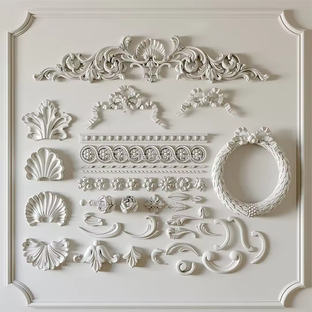 European-style Carved Combination 3d model