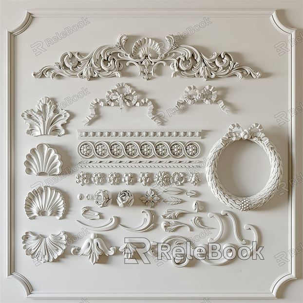 European-style Carved Carved Combination model