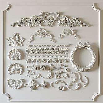 European-style Carved Combination 3d model