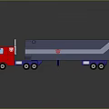Red Cab Blue Gray Trailer Toy Truck Featuring Transformers Logo Design