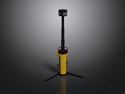 Yellow Tripod Stand With Black Top Device For Measurement Or Lighting 3d model