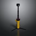 Yellow Tripod Stand With Black Top Device For Measurement Or Lighting