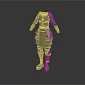 Character Armor Design With Metal Chest Plate Leg Guards And Boots
