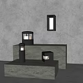 Modern Outdoor Lights Featuring Pillar Square Wall Mounted With Warm Glow And Grey Platform Design
