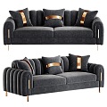 Light Luxury Double Sofa Sofa 3d model