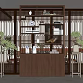 New Chinese-style Storage Rack Storage Rack Partition 3d model