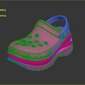 Pink Platform Clogs With Perforated Design And Adjustable Back Strap For Daily Wear 3d model