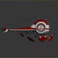 Modern Red and White Helicopter with Unique Rotor and Stylish Body Design