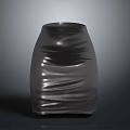 Modern Silver Wrinkled Vase With Stylish Texture Design For Home Decoration