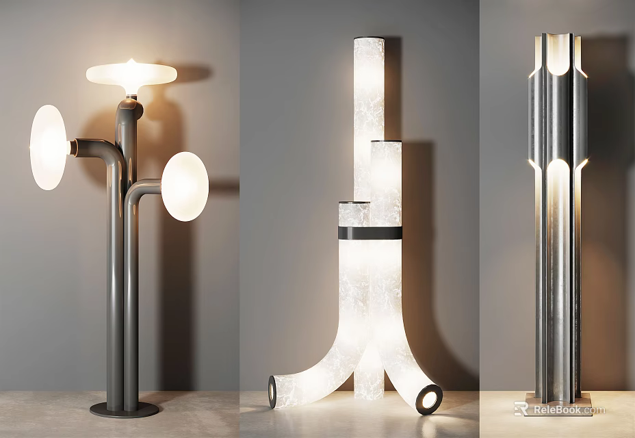 Modern Creative Floor Lamps With Unique Structures Stylish Designs For Contemporary Home Interior Decor 3d model 
