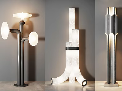 Modern Creative Floor Lamps With Unique Structures Stylish Designs For Contemporary Home Interior Decor 3d model