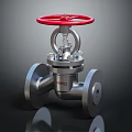 Industrial Stainless Steel Flange Valve With Red Handwheel And Heavy Duty Design