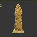 Handcrafted Wooden Furniture Sculpture With Long Beard Human Figure And Green Base