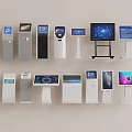 Public Facilities With Diverse Self Service Kiosks And Interactive Digital Screens 3d model