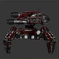 Red And Silver Mechanical Spider Game Movie Character With Multiple Legs Sci Fi Design 3d model