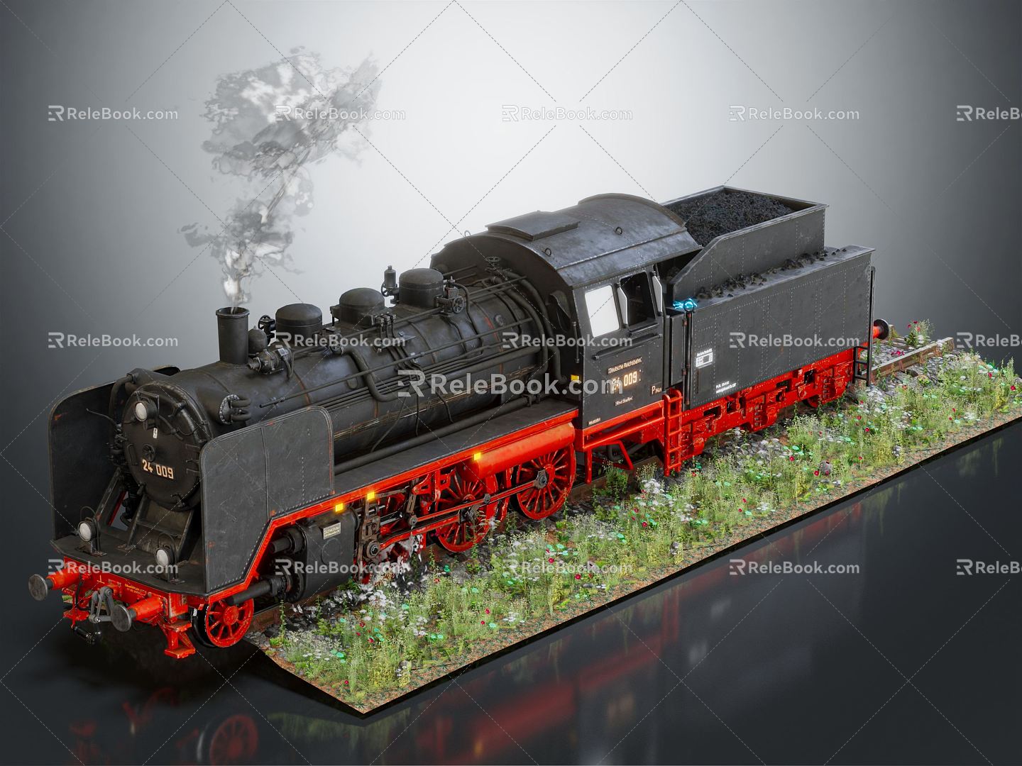 Industrial LOFT locomotive steam train 3d model