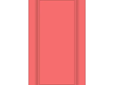 Red Wooden Door Featuring Classic Panel Design And Smooth Surface 3d model
