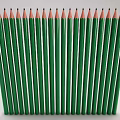 Vibrant Green Pencil With Sharp Black Tip Gently Touching Light Paper Surface 3d model