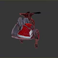 Futuristic Sci Fi Vehicle Design With Red White Body And Rotor Structure