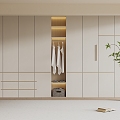 Modern Cream Style Wardrobe Bedroom Wardrobe Children's Room Wardrobe Finished Wardrobe 3d model