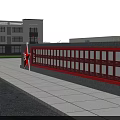 Aerial Planning of Industrial Zone with Main Gate Central Plaza Road Layout and Green Lawns