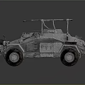 Vintage Military Off Road Vehicle With Metal Exterior And Roof Rack