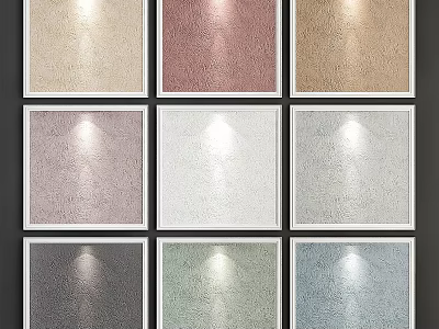 Various Colored Textured Decorative Panels Arranged in Grid for Interior Design 3d model
