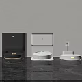 Smart Machines Featuring Black White Robot Vacuum Base Station And Circular Charging Dock