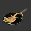 Lizard Shaped Fried Egg in Frying Pan with Golden Color and Tasty Appeal