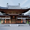 Traditional Chinese Ancient Architecture With Classic Tile Roofs Overhanging Eaves And Courtyard Surrounded By Trees