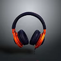 Ergonomic Gaming Headset With Over Ear Design Black And Orange Wired Connection