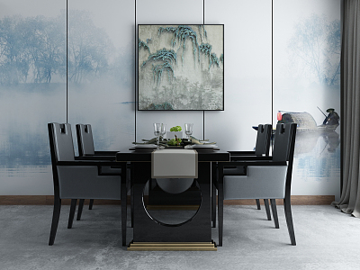 New Chinese Dining Table and Chair Combination model