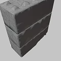 Three Stacked Concrete Blocks With Gray Rough Surface For Construction Use