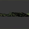 Green Terrain Model Design With Road Water Area And Lush Vegetation