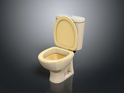 Modern Household Toilet With Open Lid And Clean White Design 3d model