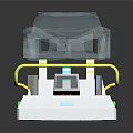 Laboratory Testing Equipment With Transparent Cover Multi Layer Structure Internal Components And Yellow Green Lines