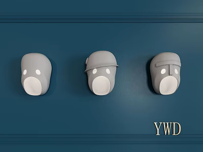 Modern wall lamp creative mask wall lamp 3d model