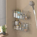 Bathroom Wall Mounted Storage Baskets For Toiletries In Shower Area