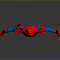 SpiderMan Game Movie Character In Red Blue Costume With Web Pattern And Standing Pose