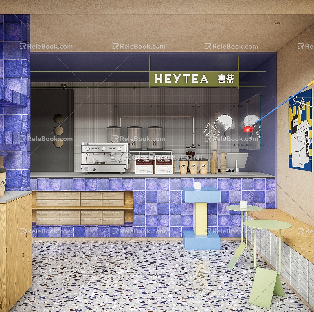 Modern Cafe Milk Tea Shop Sweet Shop 3d model