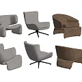 Modern Leisure Chairs With Various Designs Light Gray And Beige Tones Comfortable Upholstery