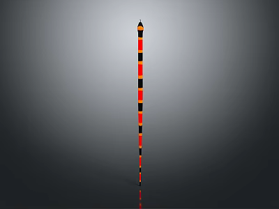 Red And Black Banded Snake With Slender Body On Dark Background Close Up 3d model