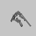 SCAT KING Black Red Weapon with Magazine and Bullet Components 3d model